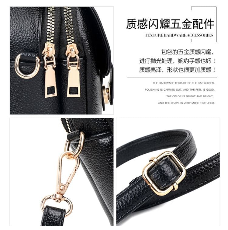 Leather Flap Faux Crossbody Bag