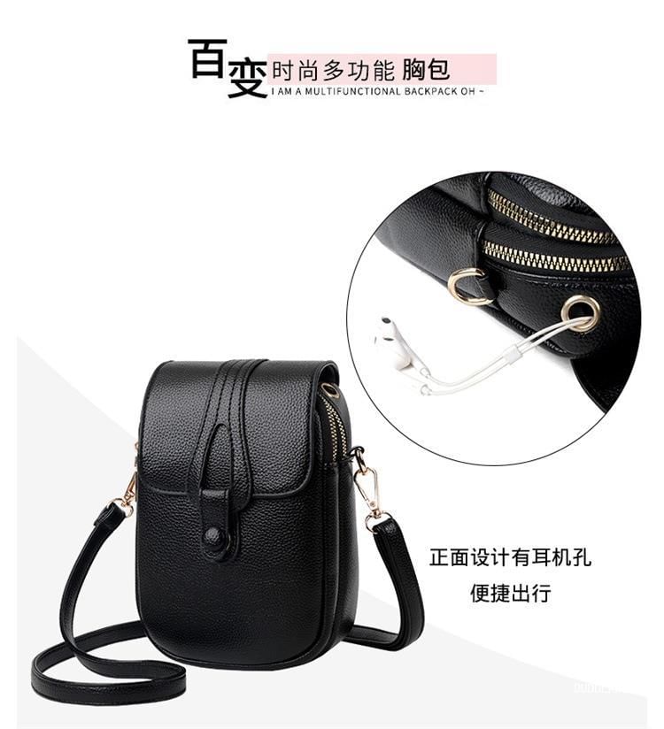 Leather Flap Faux Crossbody Bag