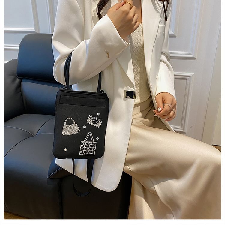 Bag Rhinestone Top Handle Crossbody