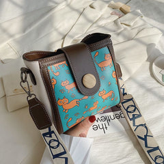 Faux Bag Leather Bucket Patterned