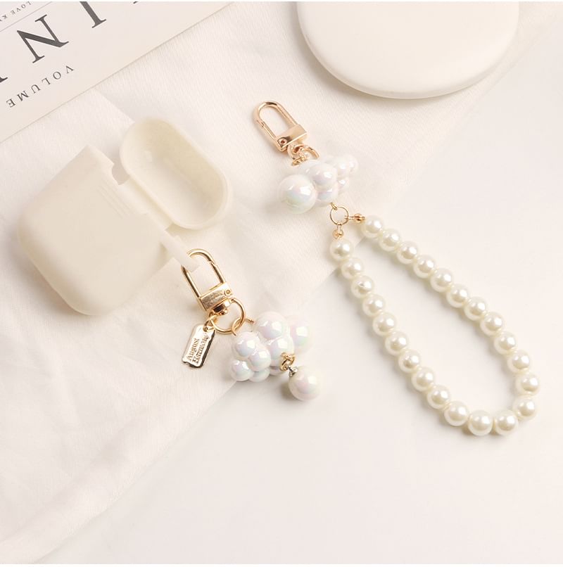 Cloud Faux Pearl Bag Charm Keyring Phone