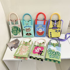 Top Print Knit Crossbody Bag Handle