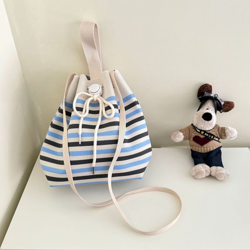 Knit Bag Drawstring Bucket Patterned