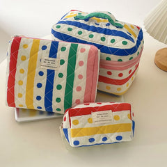 Polka Dot Fabric Makeup Bag / Clutch / Pencil Case