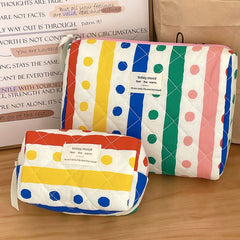 Polka Dot Fabric Makeup Bag / Clutch / Pencil Case