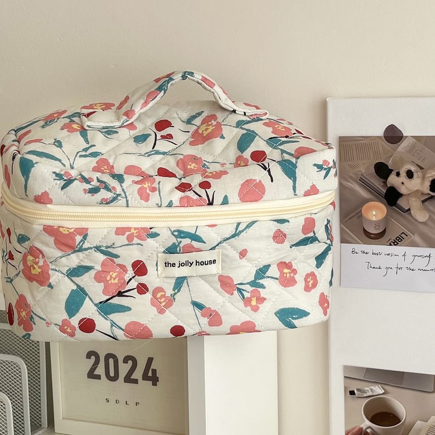 Floral Fabric Makeup Bag / Clutch / Pencil Case