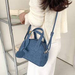 Bag + Bowler Denim Charm Set: