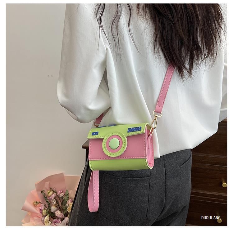 Block Color Flap Camera Bag Crossbody