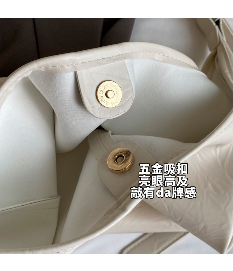 Faux Leather Shoulder Bag + Pouch
