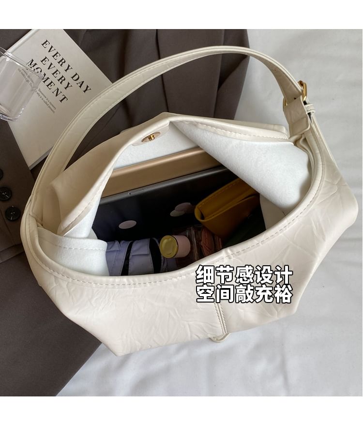Faux Leather Shoulder Bag + Pouch