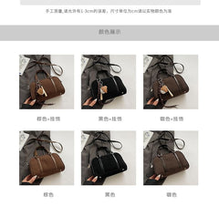 Faux Crossbody / Set Baseball Charm Suede Handle Bag Top
