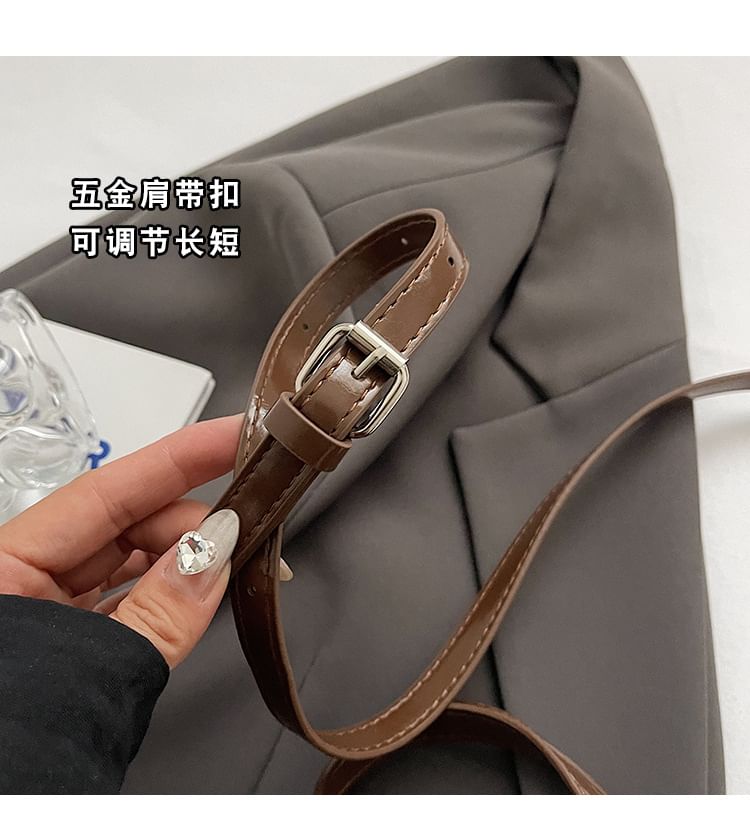 Faux Crossbody / Set Baseball Charm Suede Handle Bag Top