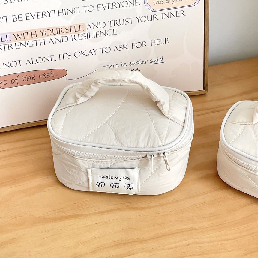 Applique Fabric Makeup Bag