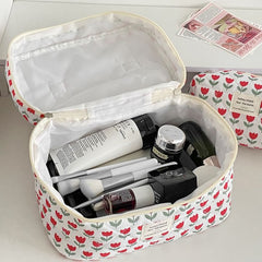 Floral Fabric Makeup Bag / Clutch