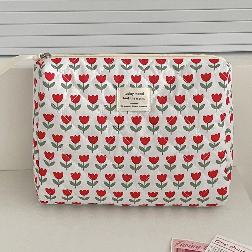 Floral Fabric Makeup Bag / Clutch