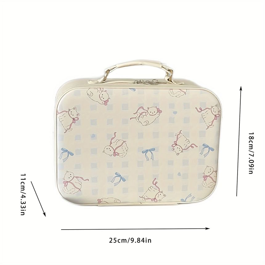 Animal Faux Leather Boxy Makeup Bag