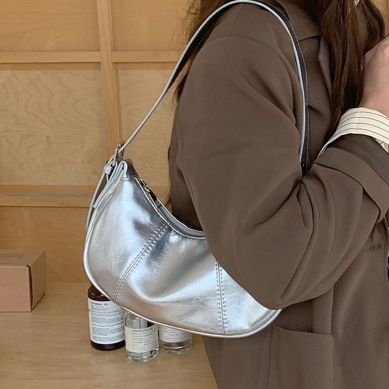 Bag Leather Faux Crescent Shoulder