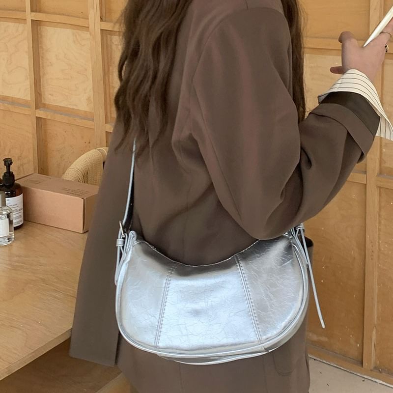 Bag Leather Faux Crescent Shoulder