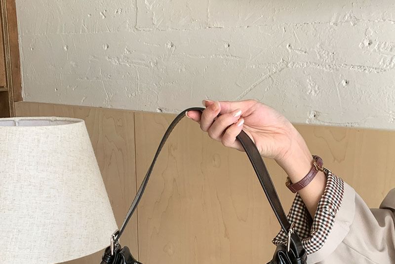 Bag Leather Faux Crescent Shoulder