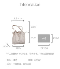 Plain Applique Drawstring Tote Bag