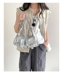 Shoulder Buckled Bag Multi-Pocket