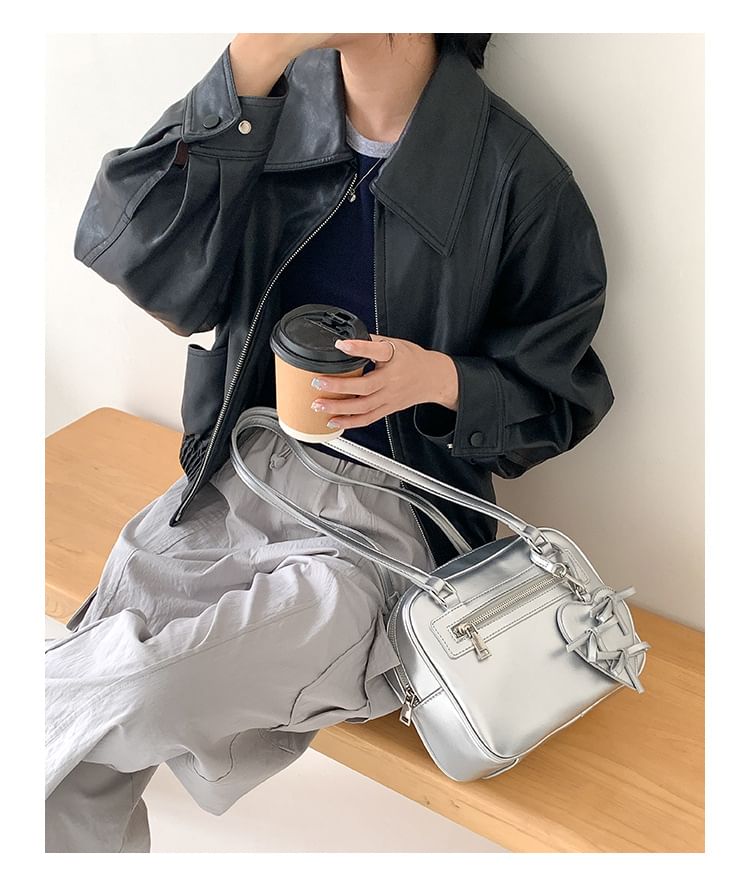 Multi-Pocket Bag Faux Tote Leather