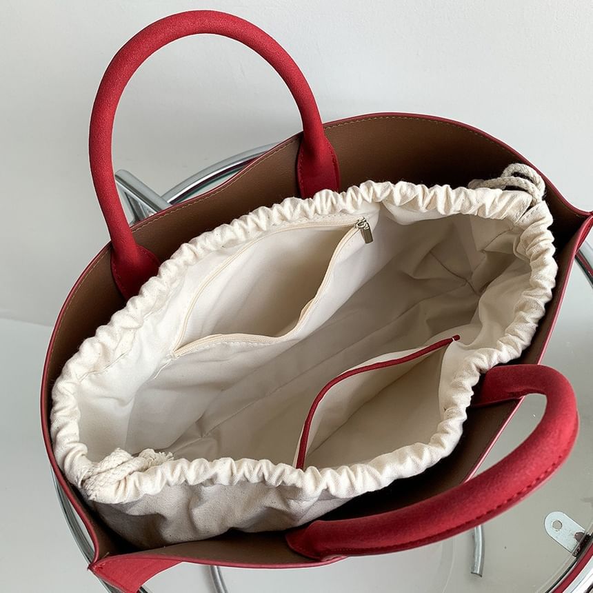 Tote Bag Suede Faux