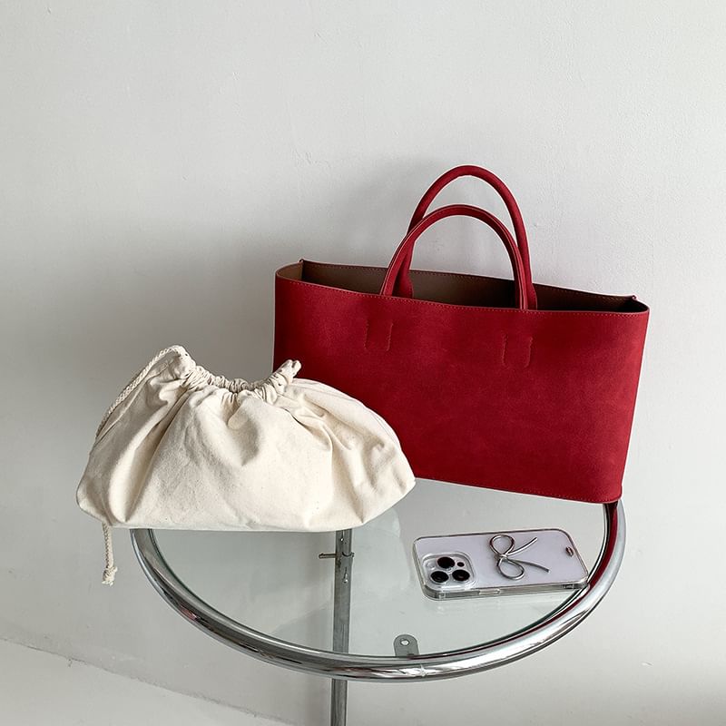 Tote Bag Suede Faux