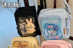 Plain Transparent Panel Crossbody Bag