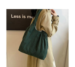 Plain Corduroy Bag Tote