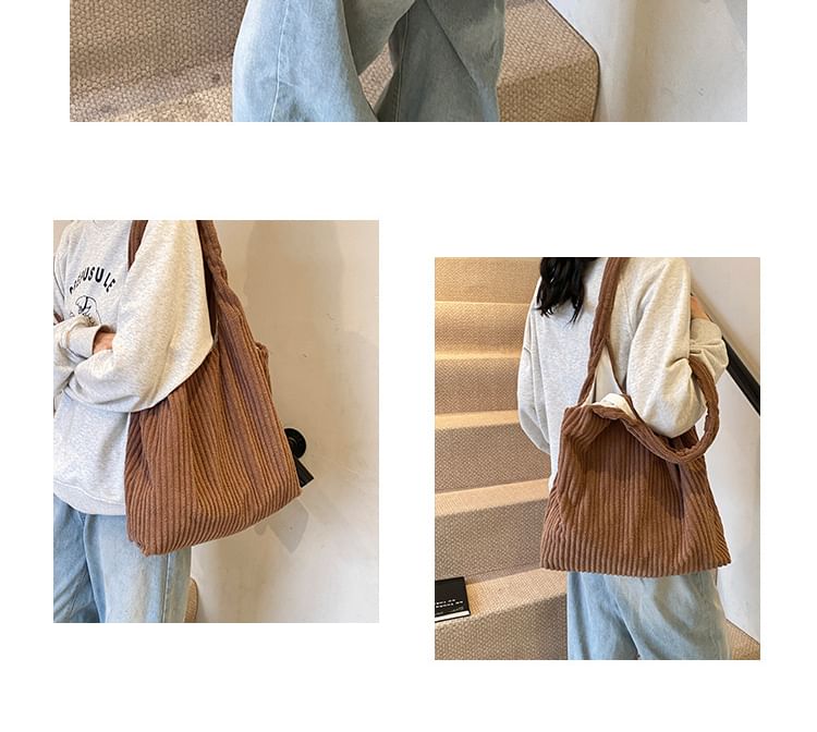 Plain Corduroy Bag Tote
