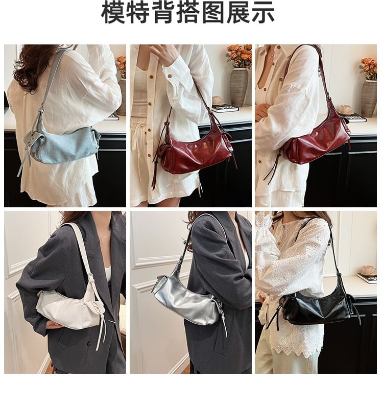 Multi-Pocket Leather Tote Faux Bag