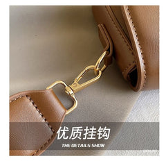 Faux Shoulder Leather Asymmetrical Bag