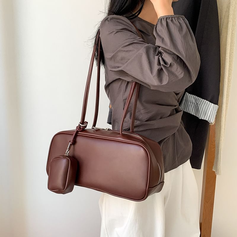 Shoulder Bag + Faux Purse Coin Leather