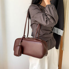 Shoulder Bag + Faux Purse Coin Leather