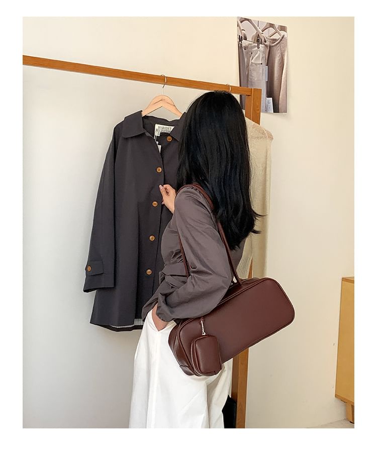 Shoulder Bag + Faux Purse Coin Leather