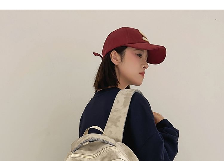 Applique / Tie Lettering Backpack Nylon Set Bag Dye Laptop Charm