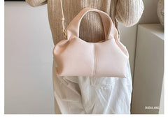 Faux Plain Bag Handle Crossbody Top Leather