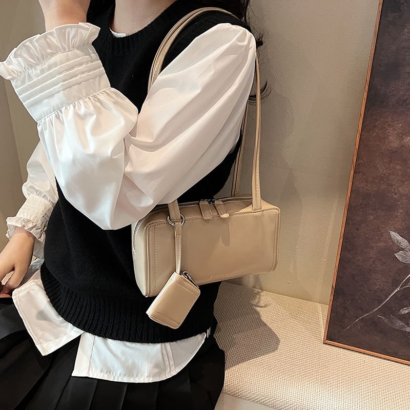 Faux Leather Shoulder Bag Box