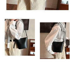 Bag Bucket Plain Leather Faux
