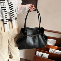 Leather Bag Faux Tote Plain