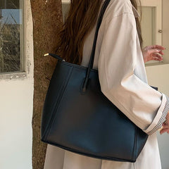 Tote Leather Plain Bag Faux