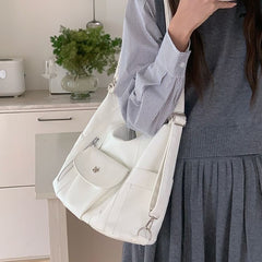 Leather Shoulder Bag Faux Plain