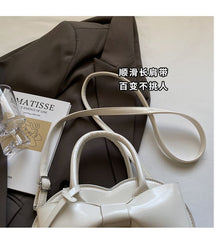 Bow Bag Faux Handle Top Heart Crossbody Leather