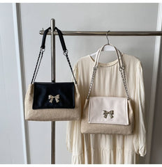 Bag Flap Woven Shoulder Bow