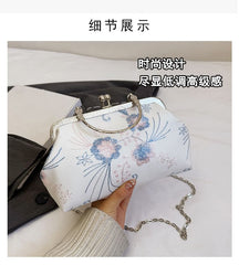 Lock Kiss Floral Embroidered Crossbody Bag