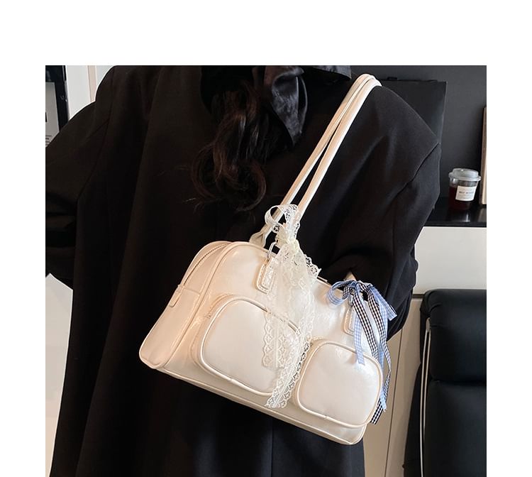 Leather Bag Bowler Plain Faux