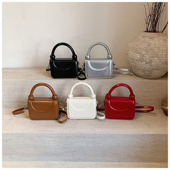 Bag Leather Plain Faux Crossbody Top Handle