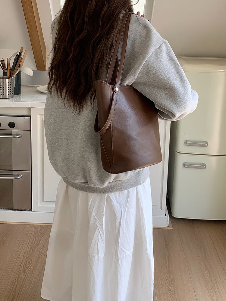 Leather Bucket Bag Faux