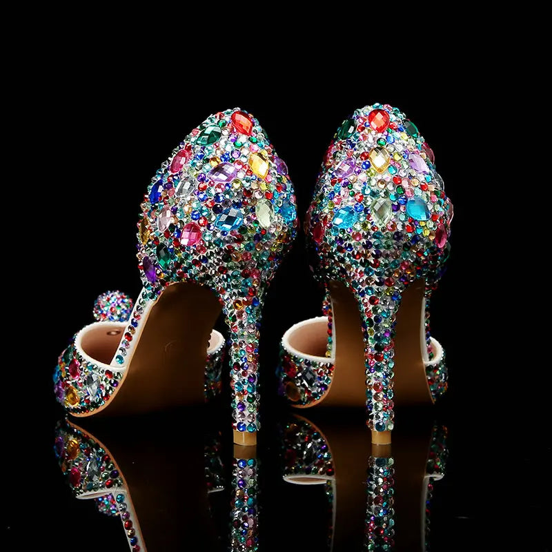 Large Size 9cm Pointy Design Colorful High Heel